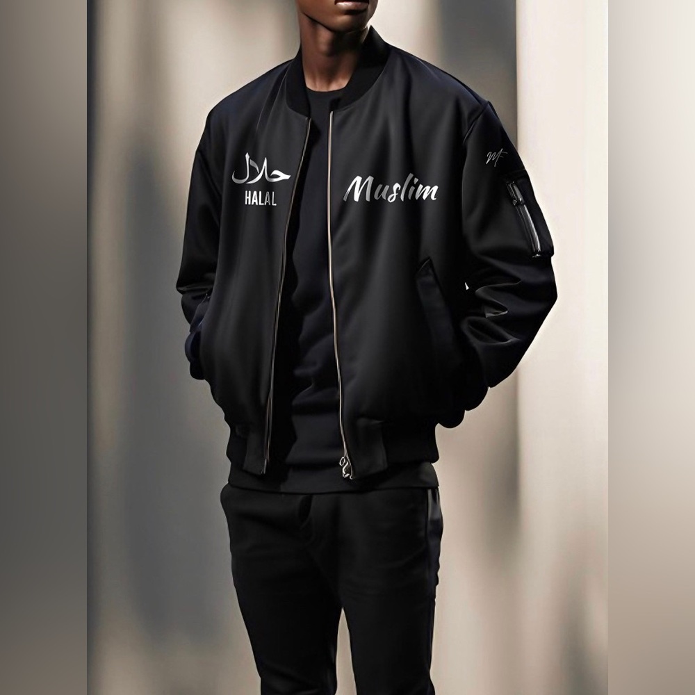 Mast3r fashion black & white halal jacket